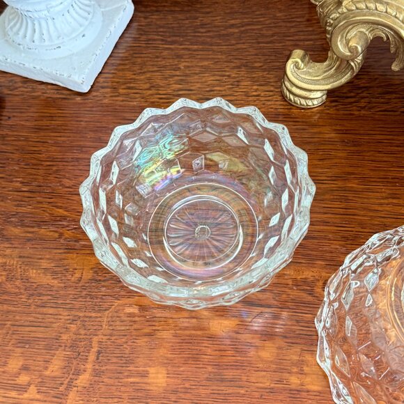 Vintage HOMCO iridescent glass Fairy Lamp Cubist Geometric Style - Picture 9 of 16